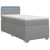 vidaXL Pat box spring cu saltea și LED Gri deschis 80 x 200 cm