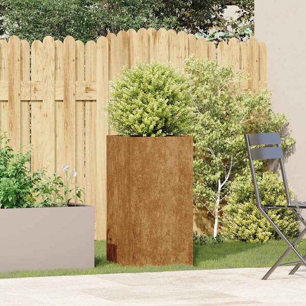 vidaXL Jardinieră Rusty 40x40x80 cm Oțel pentru intemperii