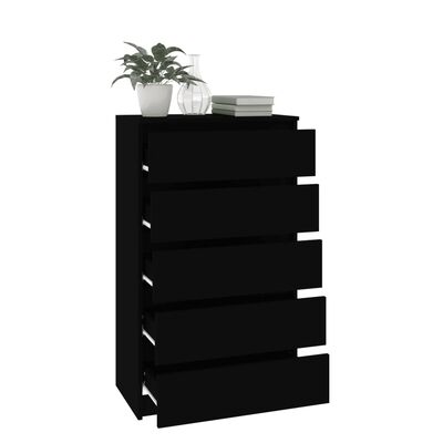 vidaXL Dulap cu sertar, negru, 60x36x103 cm, lemn prelucrat