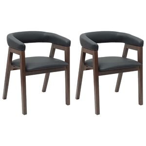 vidaXL Scaune de dining 2 buc. Lemn Solid de Cauciuc Maro deschis
