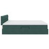 vidaXL Pat cu storage cu saltea cu headboard Verde &icirc;nchis 100 x 200 cm