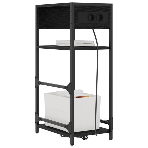 vidaXL Dulap de noapte Stejar Negru 40 x 27 x 76 cm Lemn compozit