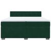 vidaXL Pat box spring cu saltea, verde &icirc;nchis, 200x200 cm, catifea
