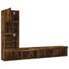 vidaXL Unități de perete TV cu LED-uri, 4 piese, stejar fumuriu, lemn