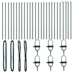 vidaXL St&acirc;lp de gard. 26 pcs Verde 3,2 x 3,2 x 200 cm