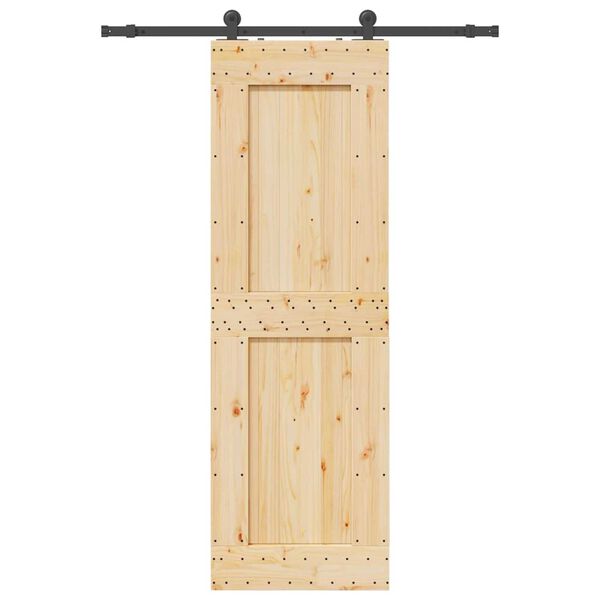 vidaXL Ușă glisantă cu set de feronerie 70x210 cm, lemn masiv de pin