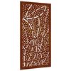 vidaXL Decor perete de grădină 105x55 cm design frunze oțel Corten