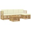 vidaXL Set de canapele de exterior 6 pcs Alb și crem 59 x 59 x 37 cm