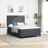 vidaXL Pat cu arcuri cu headboard Gri &icirc;nchis și alb 160 x 200 cm