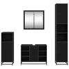 vidaXL Set de mobilier pentru baie 4 pcs Stejar Negru Lemn compozit