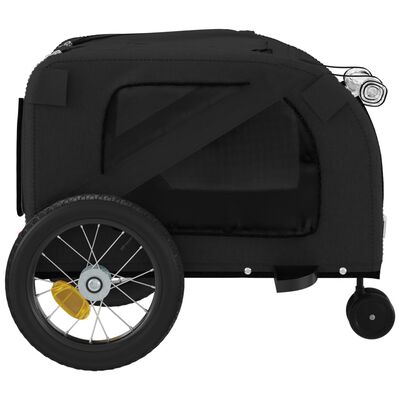 vidaXL Remorcă bicicletă animale companie, negru, textil oxford/fier