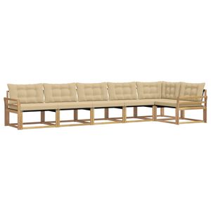 vidaXL Set de canapele de exterior cu pernă 6 pcs Alb și Bej