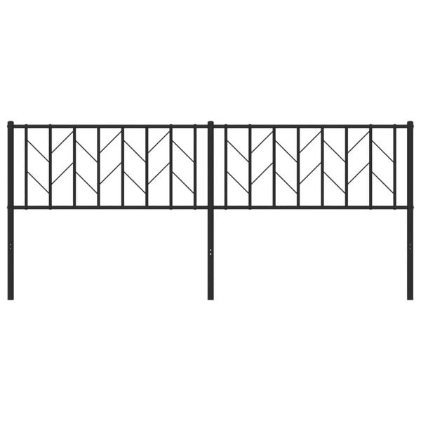 vidaXL Tăblie de pat metalică, negru, 200 cm