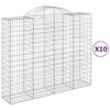 vidaXL Coșuri gabion arcuite 10 buc, 200x50x160/180cm, fier galvanizat