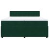 vidaXL Pat box spring cu saltea, verde &icirc;nchis, 200x200 cm, catifea