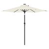 vidaXL Umbrelă soare de grădină st&acirc;lp din oțel/LED alb 225x225x212 cm
