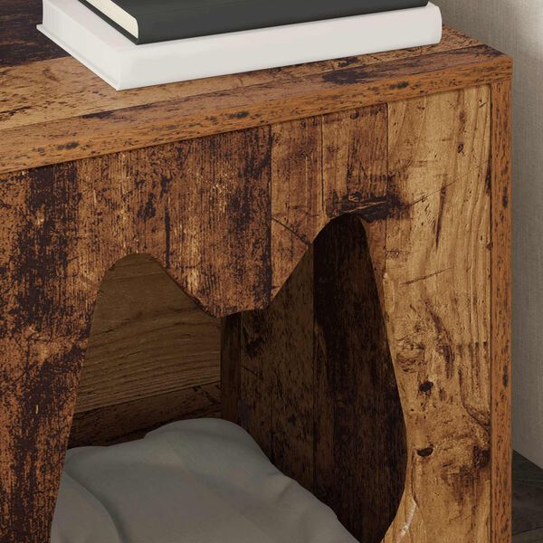 vidaXL Casa pentru pisici Lemn vechi 42,5 x 40 x 53,5 cm Lemn compozit