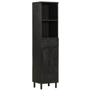 vidaXL Dulap de baie, negru, 38x33x160 cm, lemn masiv de mango