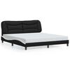 vidaXL Cadru de pat fără saltea Hvar negru și alb 180x200cm piele artificială
