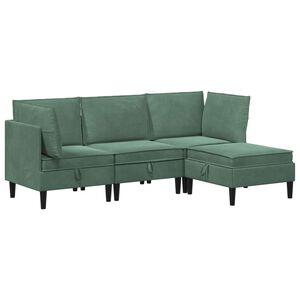 vidaXL Set de mobilier pentru living 4 pcs Verde Mării Catifea
