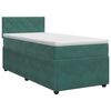 vidaXL Pat boxspring cu saltea Verde &icirc;nchis 90 x 200 cm Catifea