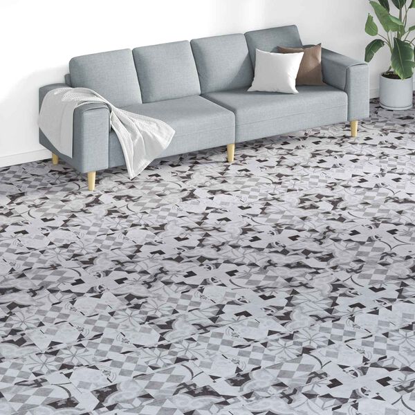 vidaXL Plăci de Pardoseală 18 pcs Gri 5,26 m&sup2; PVC