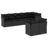 vidaXL Set mobilier de grădină cu perne, 8 piese, negru, poliratan