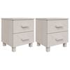 vidaXL Noptiere HAMAR, 2 buc, alb, 40x35x44,5 cm, lemn masiv de pin