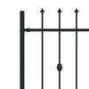 vidaXL Gard cu țărușe Negru 200 x 130 cm Oțel vopsit electrostatic