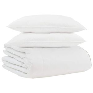 vidaXL Duvet de iarnă cu pernă 3 pcs Alb Pene de rață