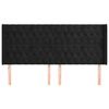 vidaXL Tăblie de pat cu aripioare, negru, 203x16x118/128 cm, catifea