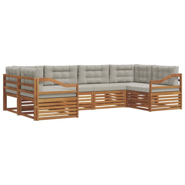 vidaXL Seturi de canapele cu pernă 6 pcs Gri natural și deschis