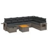 vidaXL Set canapele de grădină, 9 piese, cu perne, gri, poliratan
