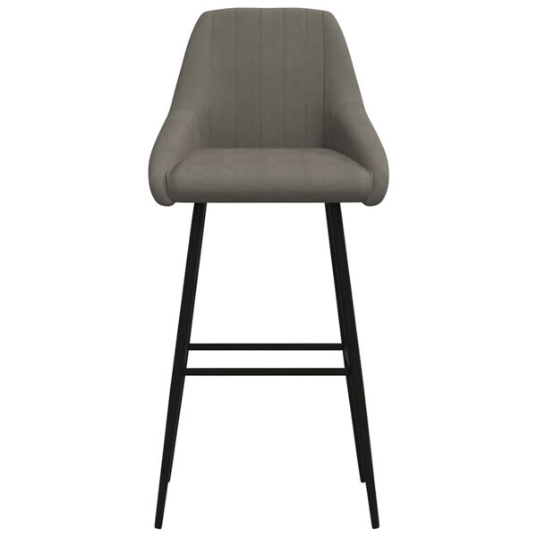 vidaXL Scaun de bar, gri &icirc;nchis, catifea