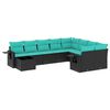 vidaXL Set canapele de grădină cu 10 piese și perne, poliratan negru