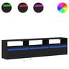 vidaXL Dulap TV suspendat cu LED, negru, 180x31x45 cm