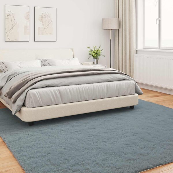 vidaXL Covor din Blană Faux de Iepure Olite Antracit 240 x 240 cm