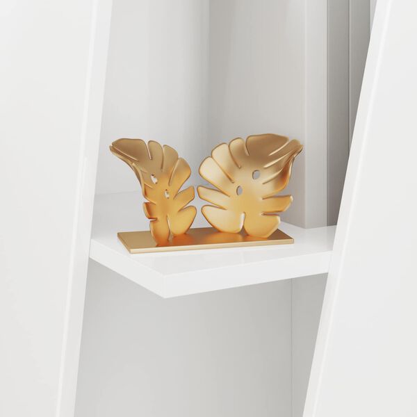 vidaXL Raft lateral Alb lucios 33 x 32 x 70,5 cm Lemn compozit