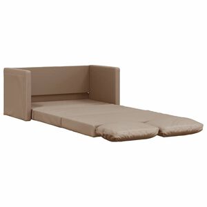 vidaXL Canapea extensibilă 2 &icirc;n 1, cappuccino, 112x174x55 cm piele eco