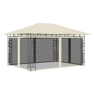 vidaXL Pavilion cu plasă anti-ț&acirc;nțari, crem, 4x3x2,73 m, 180 g/m&sup2;
