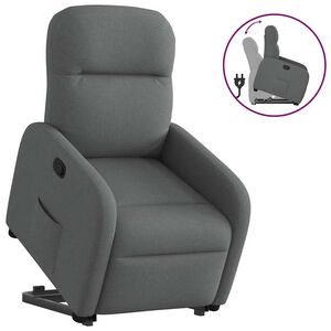 vidaXL Fotoliu rabatabil cu ridicare pe verticală, gri &icirc;nchis, textil