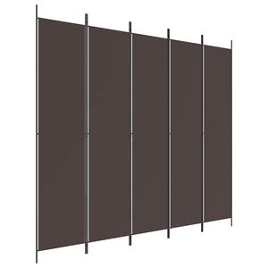 vidaXL Paravan de cameră cu 5 panouri maro 250x220 cm material textil