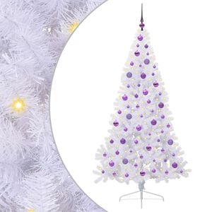vidaXL Brad de Crăciun artificial cu 300 LED Alb 180 cm PVC și Oțel