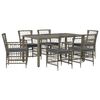 vidaXL Set dining pentru exterior 7 buc. Gri poliratan