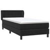 vidaXL Pat box spring cu saltea, negru, 90x220 cm, catifea