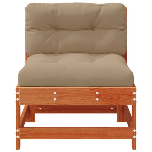 vidaXL Canapea de Grădină Din Mijloc Lemn masiv de pin Maro Ceară