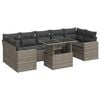 vidaXL Set canapele de grădină cu perne, 8 piese, gri, poliratan