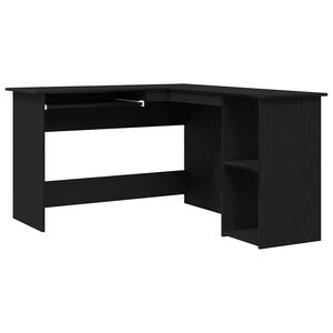 vidaXL Birou de colț Stejar Negru 120 x 140 x 75 cm Lemn prelucrat