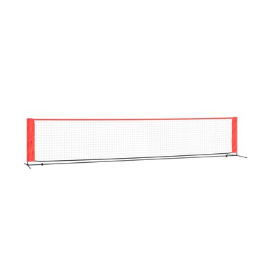 vidaXL Plasă de tenis, negru și roșu, 500x100x87 cm, poliester