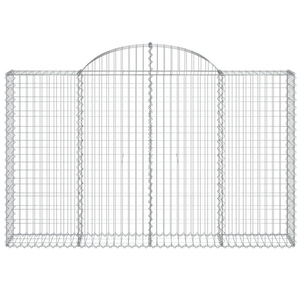 vidaXL Coșuri gabion arcuite 10 buc, 200x30x120/140cm, fier galvanizat